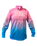 Women's Long Sleeve Fishing Shirt UPF50+ Pink Blue