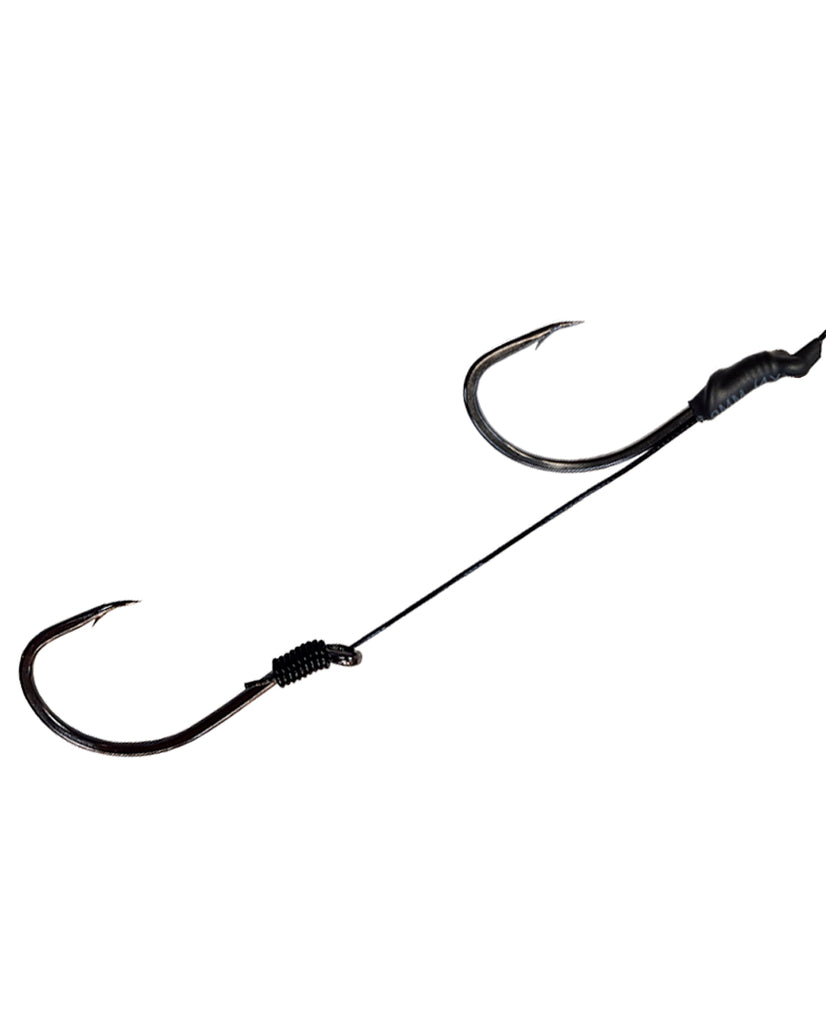 Wire Snell Rig School Shark Wire Rig Double Hook Tied Snell – Get Wet Outdoors