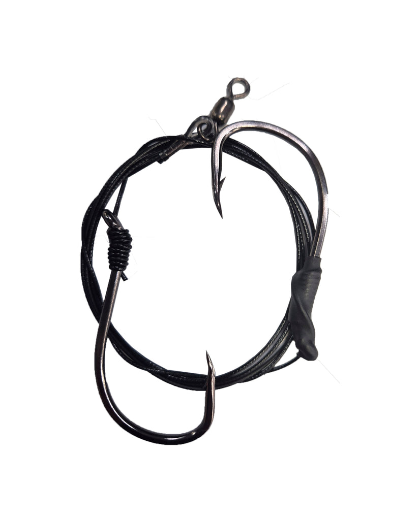 Wire Snell Rig School Shark Wire Rig Double Hook Tied Snell – Get Wet Outdoors