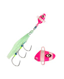 Bravo 3 Hook Skirted Jigs Glow 100g