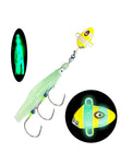 Bravo 3 Hook Skirted Jigs Glow 100g