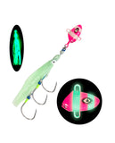 Bravo 3 Hook Skirted Jigs Glow 100g