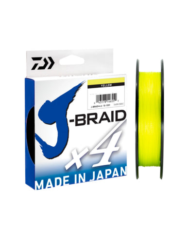 Daiwa J-Braid 4x Yellow 150yd Braided Line