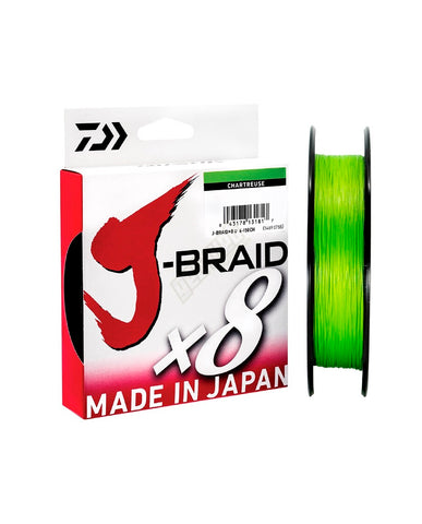 Daiwa J-Braid 8x 150m Chartreuse Braid Fishing Line