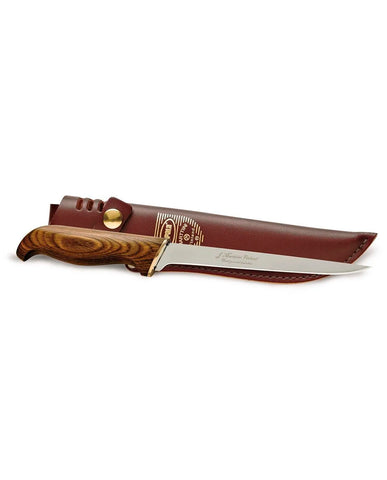 Marttiini Martef Coated Fillet Knife Brown Birch 6in