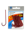 Gamakatsu Long Shank Hooks Red 25 Pack